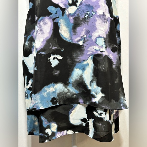 Juicy Couture Embellished Watercolor Floral Double Layer Chiffon Tank Blouse - Picture 4 of 14